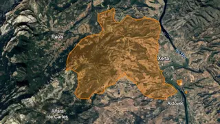 Mapa del perímetro del incendio del Baix Ebre: 3.100 hectáreas quemadas y 18.000 vecinos confinados