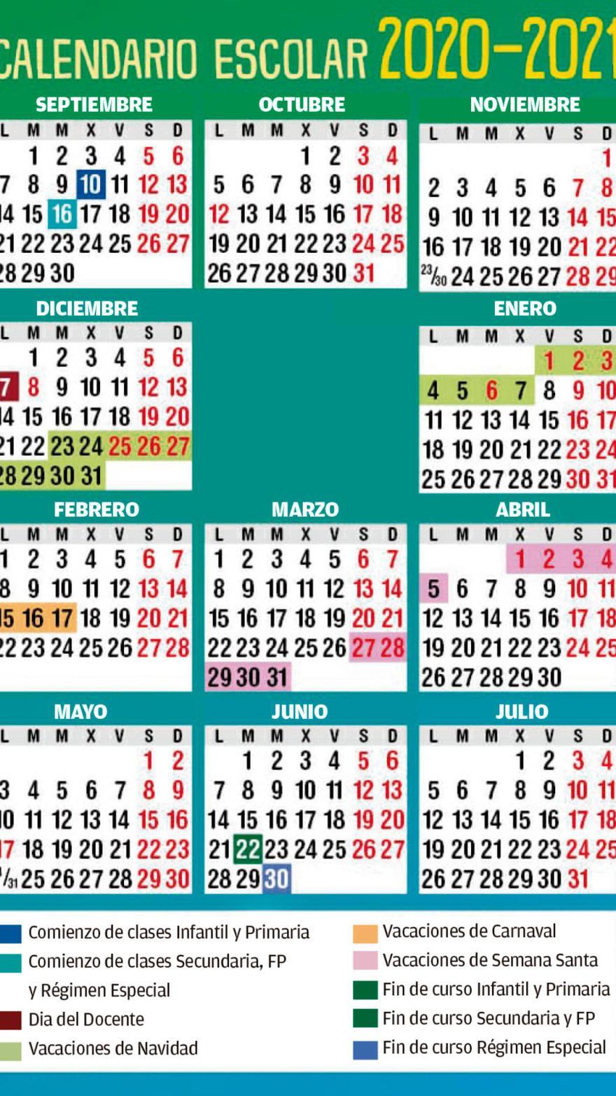 Calendario escolar Galicia curso 2020-21 | Educación amplía los días de  adaptación de escolares de Infantil el próximo curso