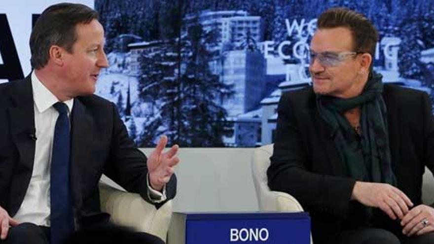 Cameron y Bono, en Suiza.