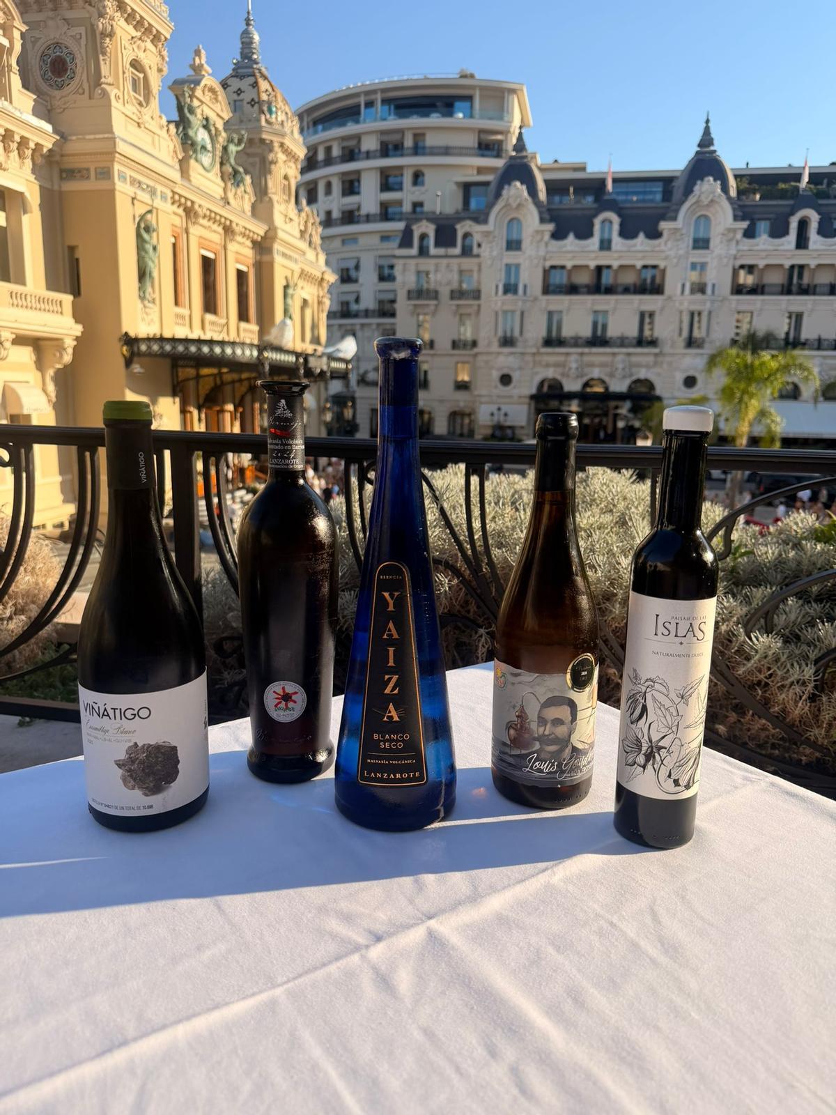 Los vinos canarios servidos en la cena de Montecarlo.