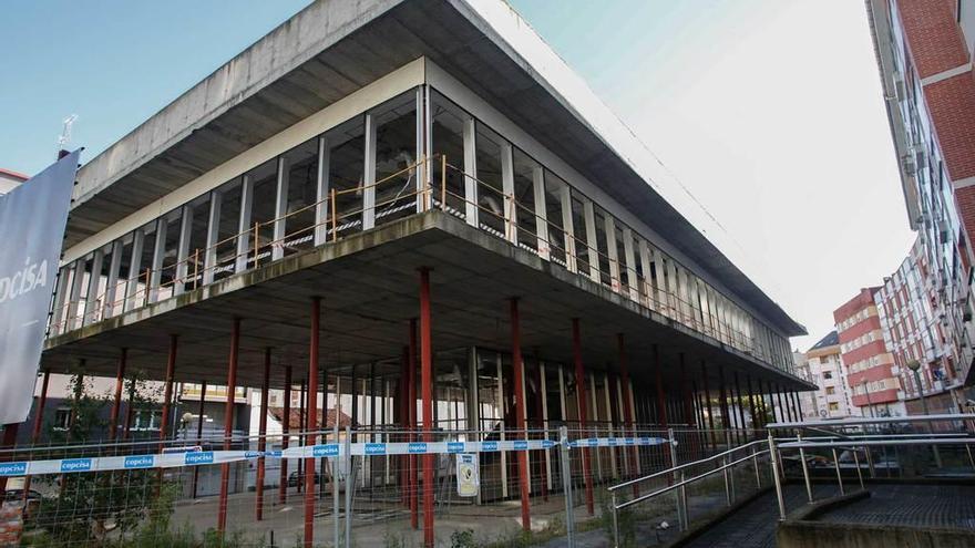 Estado actual de las obras de la nueva biblioteca.