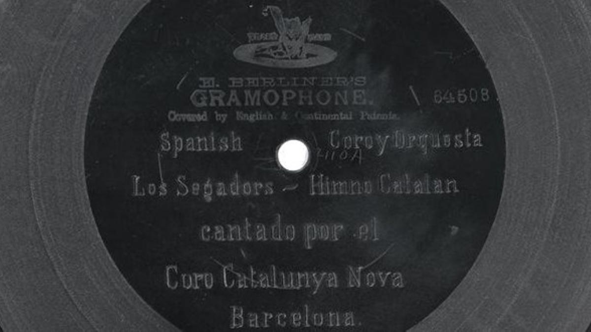 El disco de zinc original de 'Els segadors', de 1900.