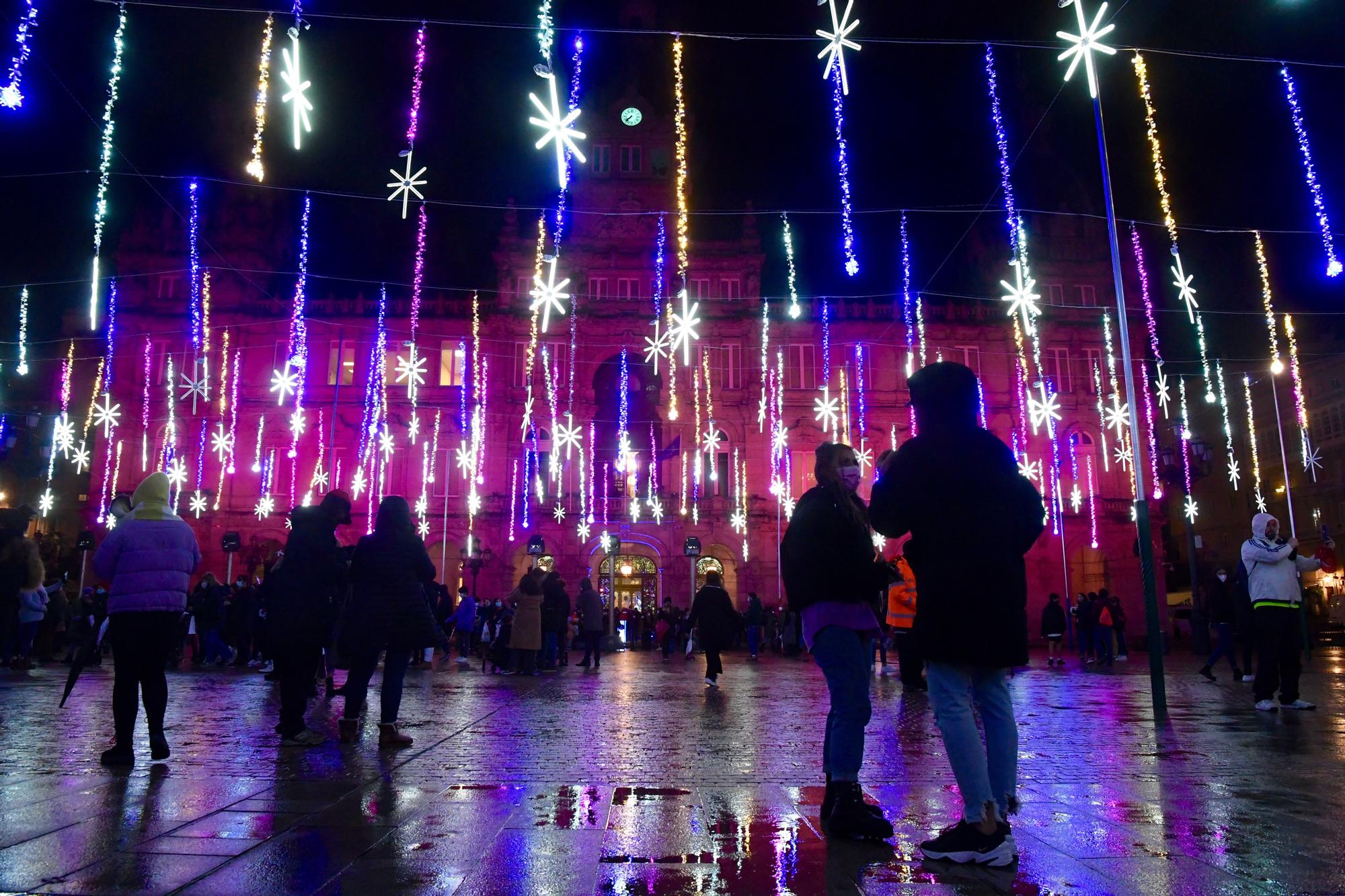 Encendido del alumbrado navideño en A Coruña