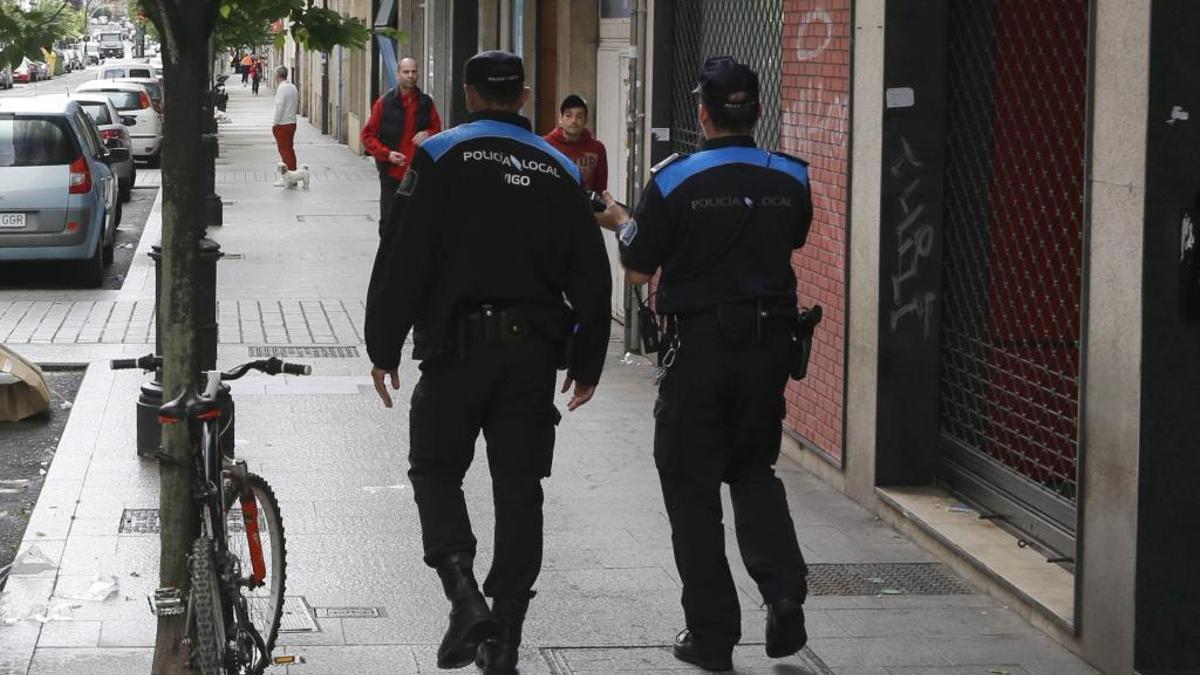 Foto de archivos de agentes de la Policía Local de Vigo
