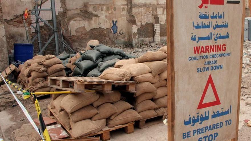 La zona del Monte Sacro de Cartagena, donde se está recreando el ambiente de la guerra de Irak para el rodaje de la película Megan Leavy.