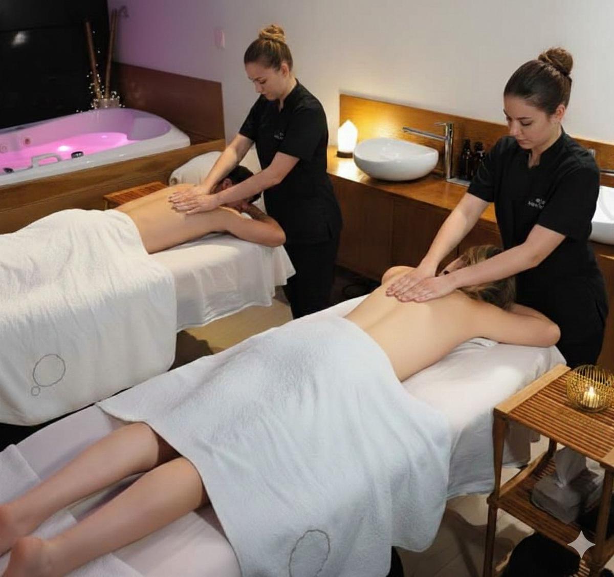 Massatge en parella del pack Hot Cacao Duett de Qualia.