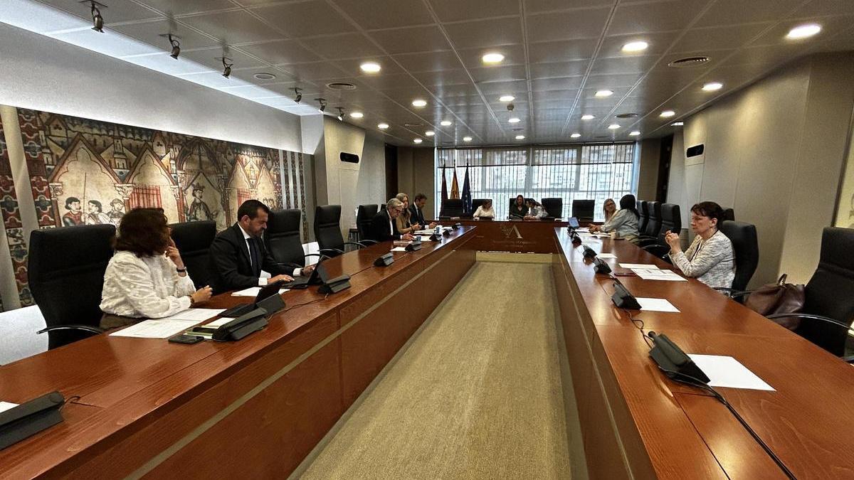 Reunión de la Junta de Portavoces, este martes en la Asamblea Regional.