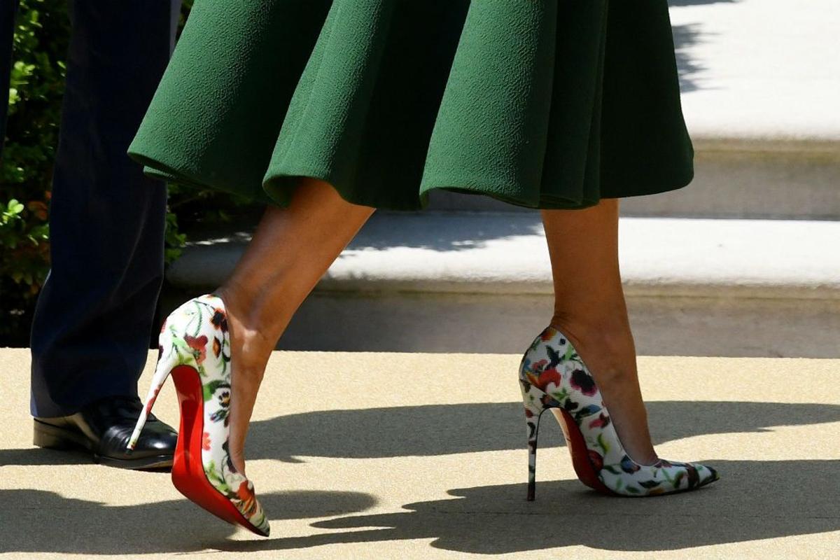 Zapatos de flores lucidos por Melania Trump