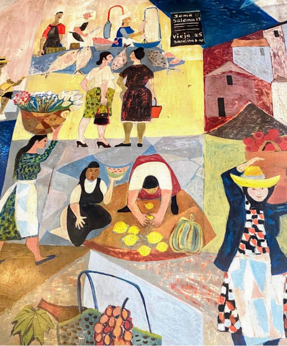 Fragmento del mural de Tanja Tamvelius en Casa Suecia, en Las Palmas de Gran Canaria.