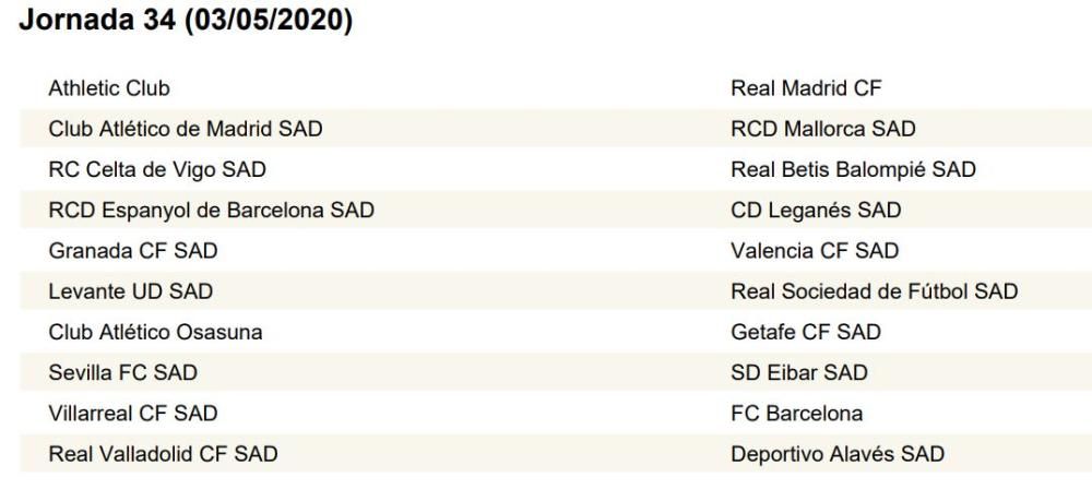 Calendario de LaLiga completo: Valencia CF; Levante UD, Villarreal...