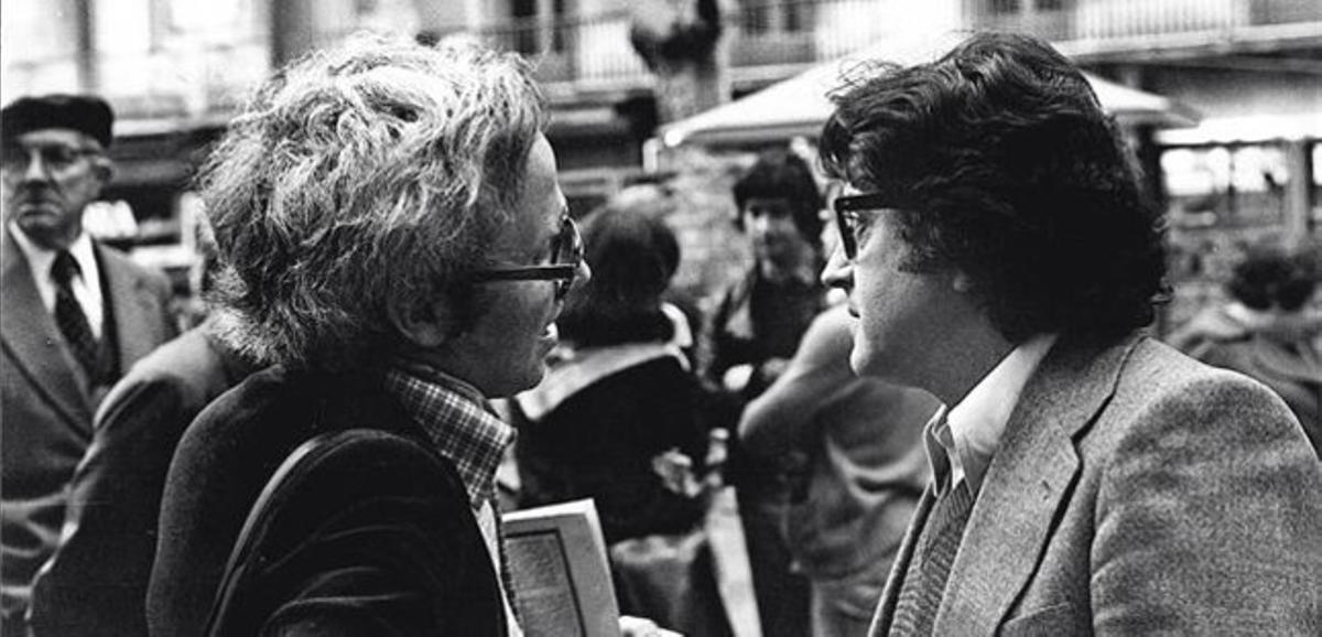 Els periodistes Josep Maria Huertas i José Martí Gómez, en els anys 70. Els periodistes Josep Maria Huertas i José Martí Gómez, en els anys 70.