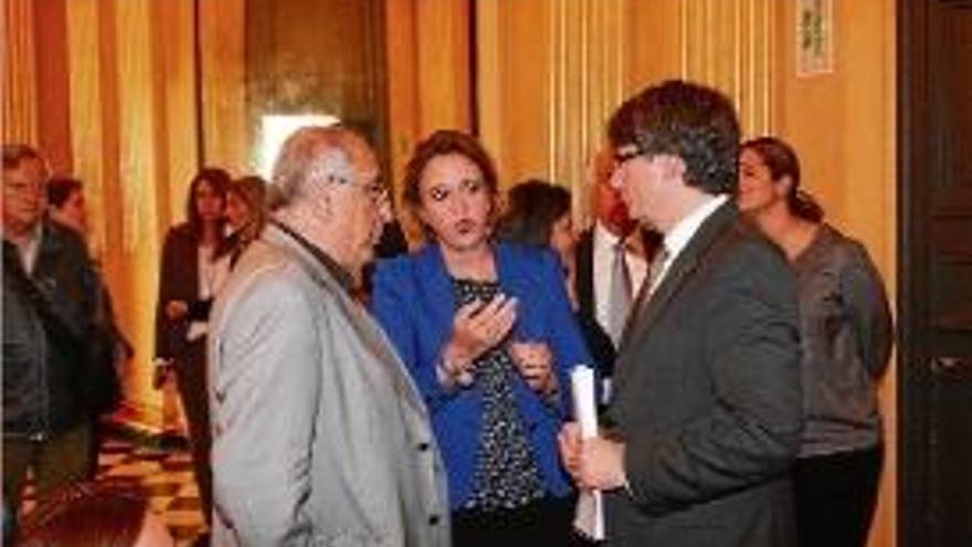 L&#039;alcaldessa d&#039;Albi, amb Joaquim Nadal i Carles Puigdemont.