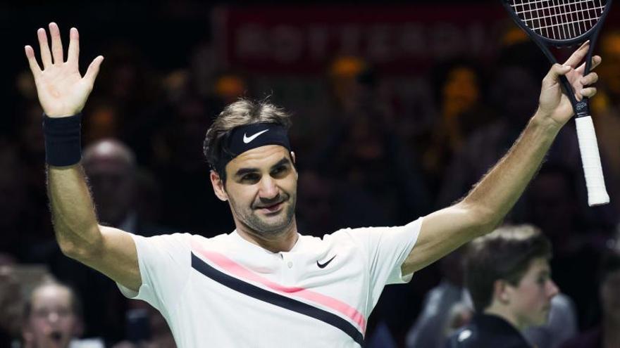 Federer tras su victoria en Róterdam.