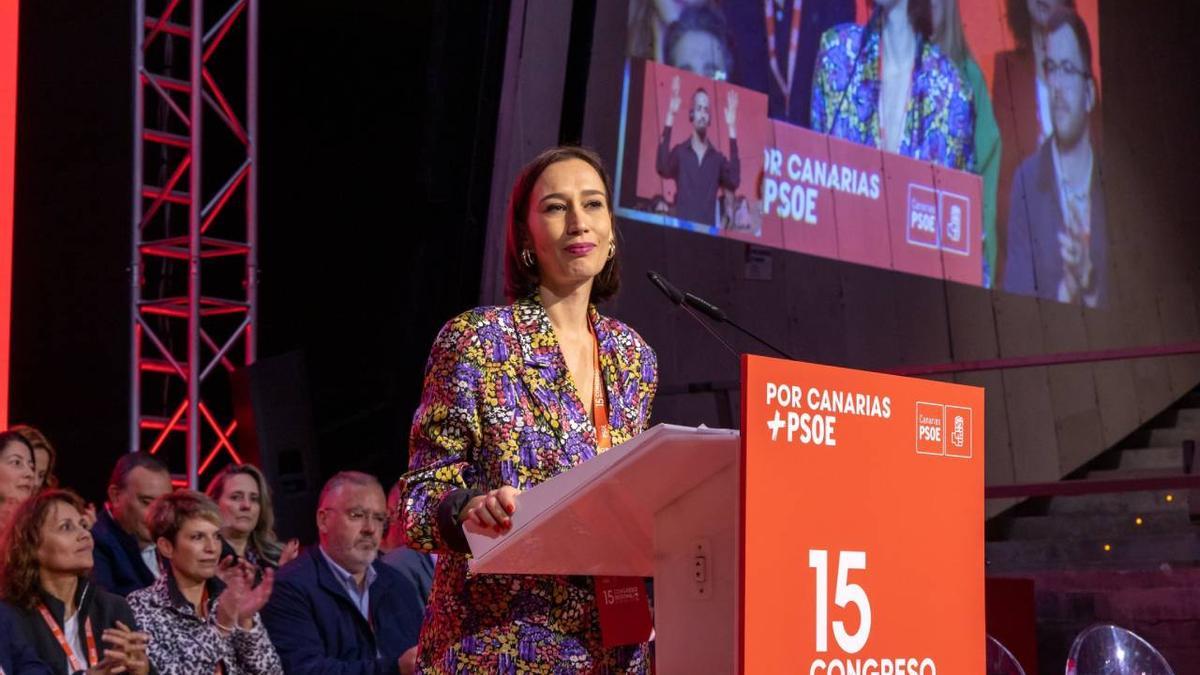 Nira Fierro, en una intervención, ayer, ante el congreso socialista.