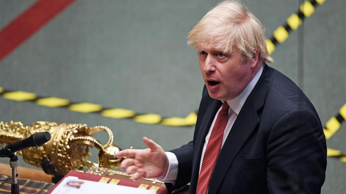 El primer ministro británico, Boris Johnson, durante su comparecencia en el Parlamento este lunes.