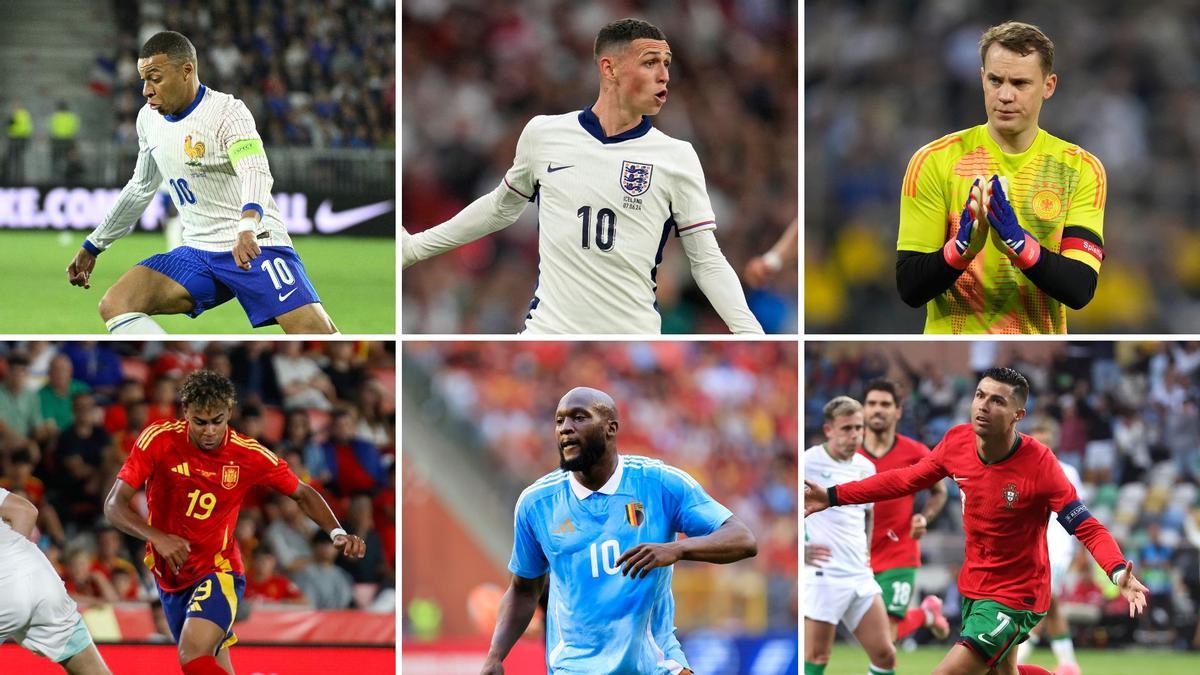 Màxims candidats a l'Eurocopa: Mbappé, Foden, Neuer, Lamine Yamal, Lukaku i Cristiano Ronaldo amb les seves respectives seleccions