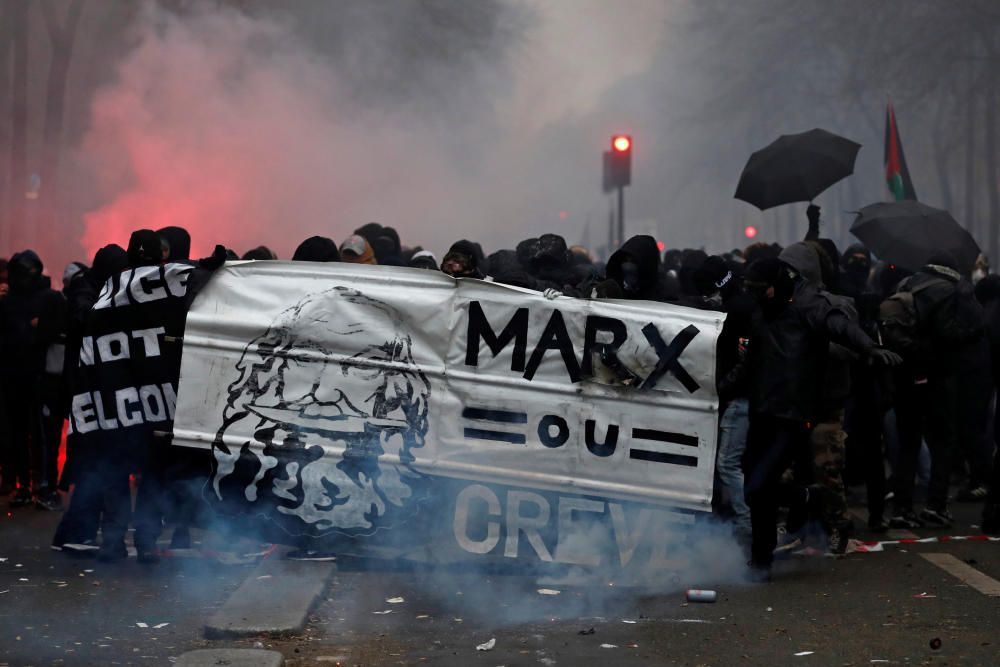 Altercados en las protestas en París.