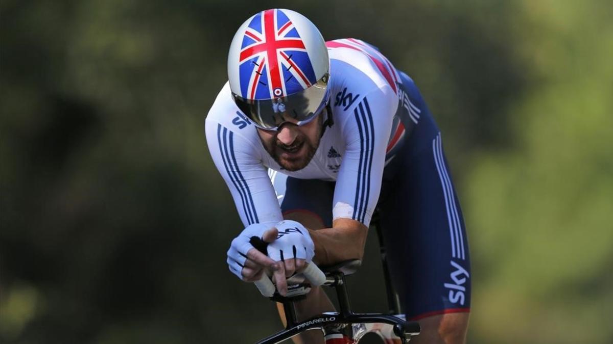 Bradley Wiggins compite en el Mundial de Contrarreloj de Ponferrada del 2014.