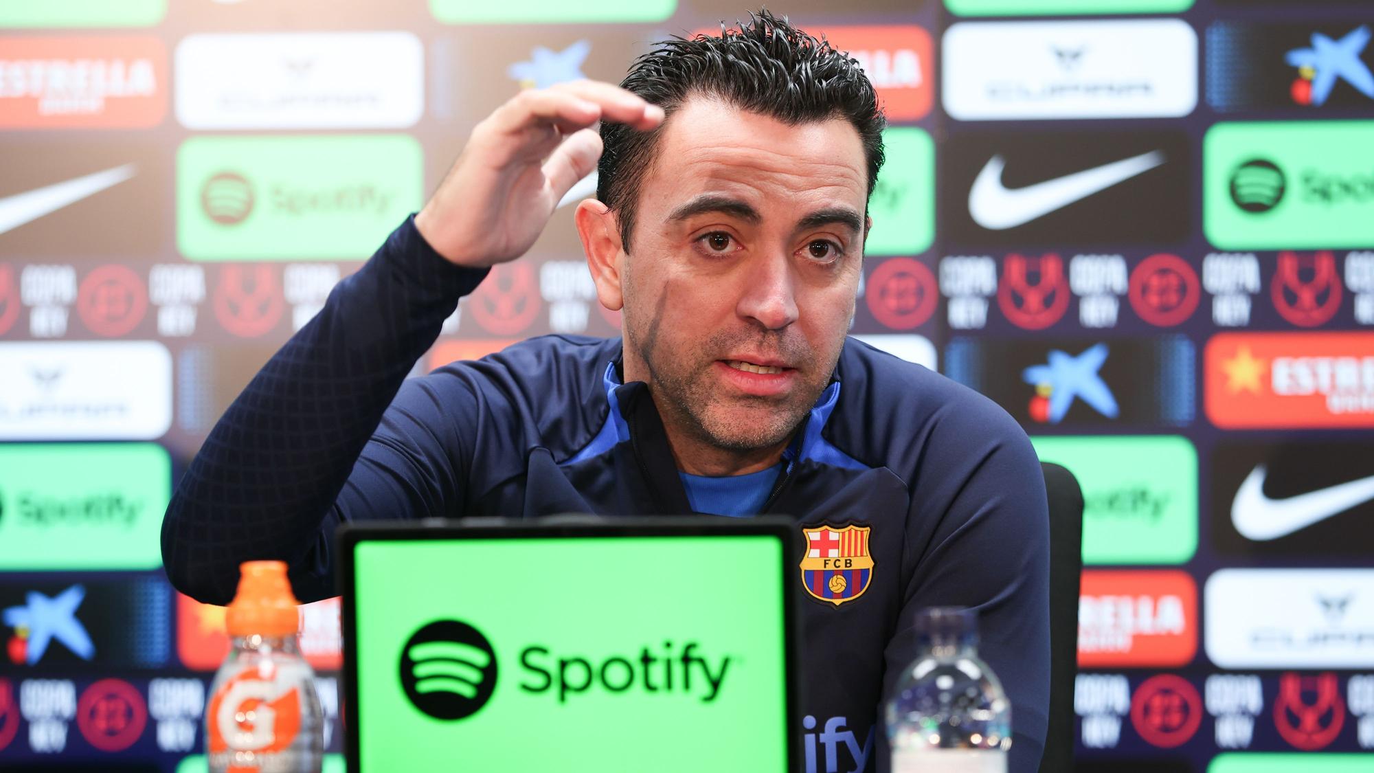 Xavi Hernández, entrenador del Barça, en rueda de prensa