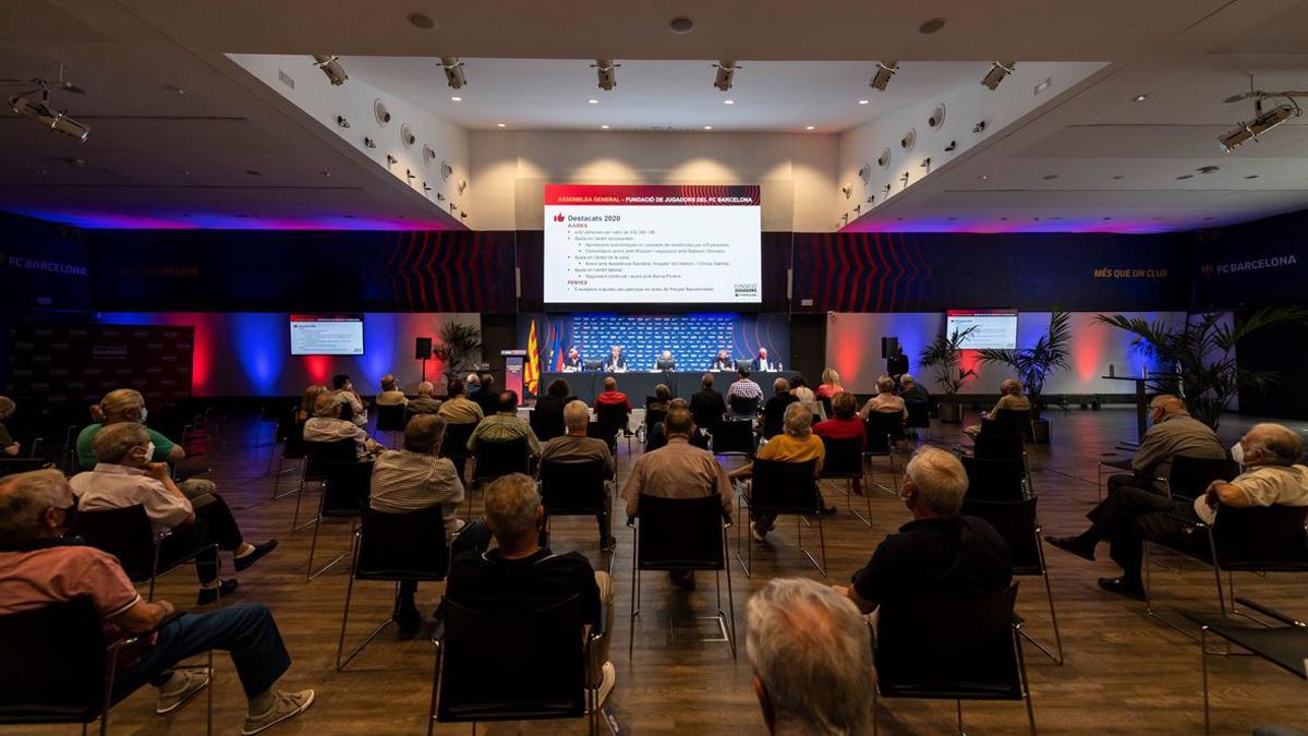 Un momento de la Asamblea celebrada el miércoles por la Agrupació de Jugadors del FC Barcelona