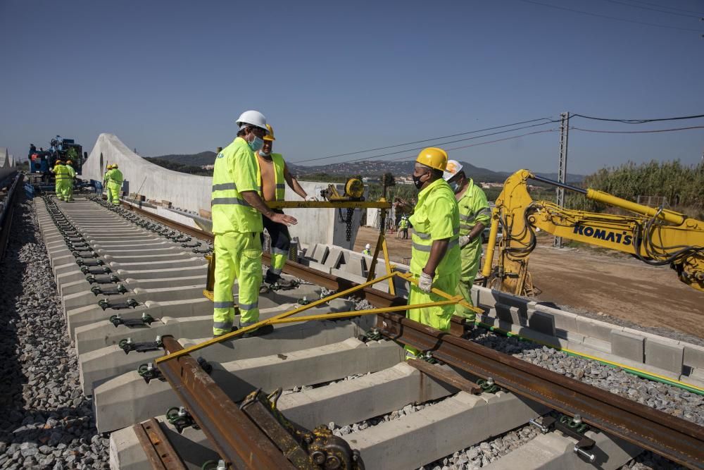 Reconstrucció del pont sobre el riu Tordera destruït pel Gloria