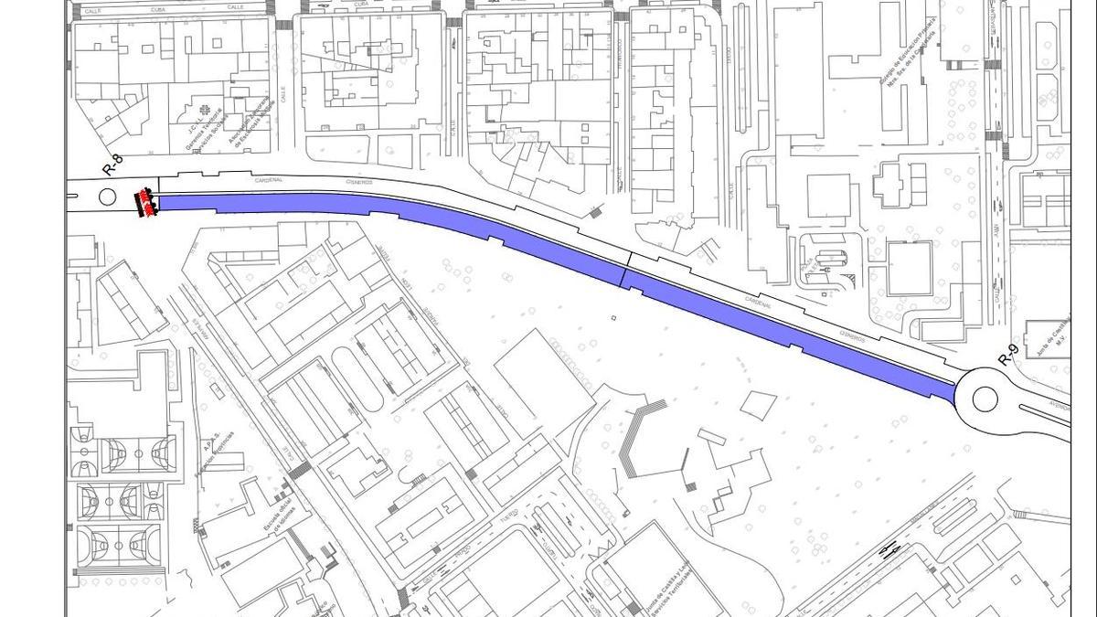 Mapa de los cortes previstos