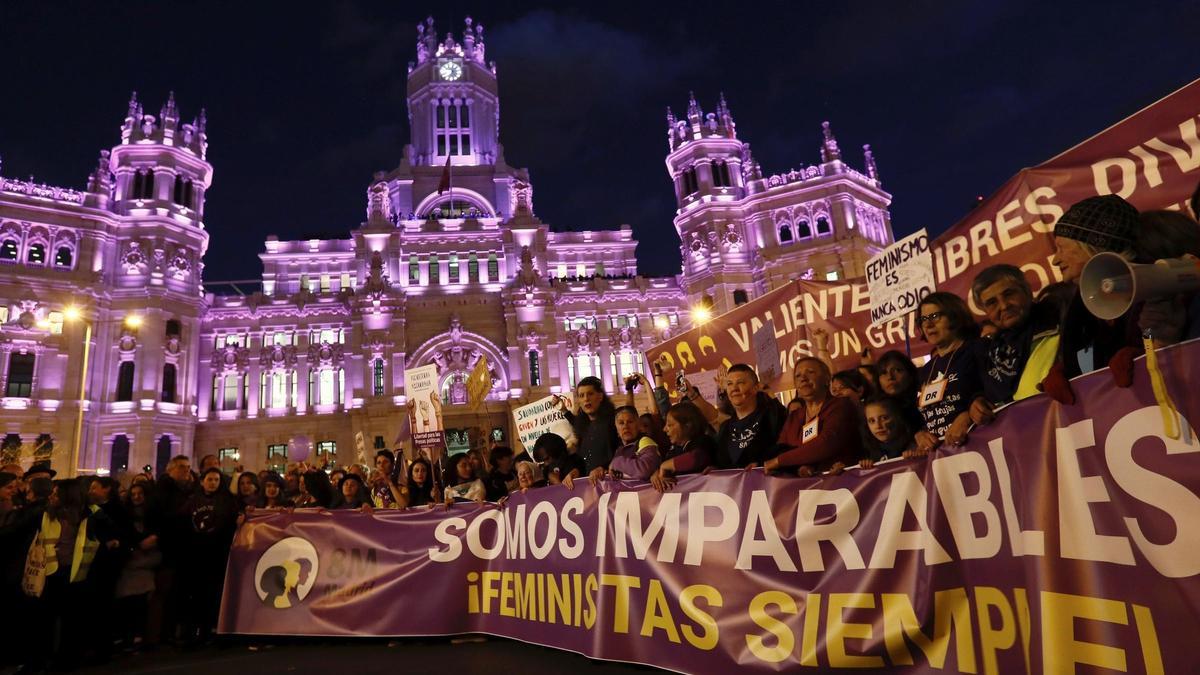 Una imagen de archivo de una manifestación contra la violencia machista en Madrid.