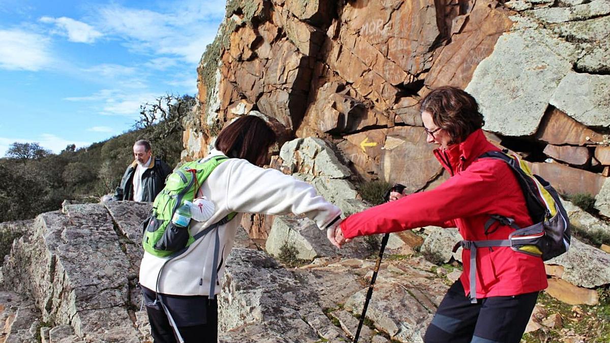 Peregrinos recorren el Camino de Santiago por la provincia de Zamora. | Ch. S.