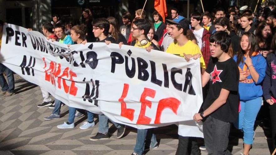 Manifestació a Manresa en una anterior vaga d&#039;estudiants