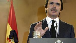 José María Aznar, durante su comparecencia del 11 de marzo de 2004.