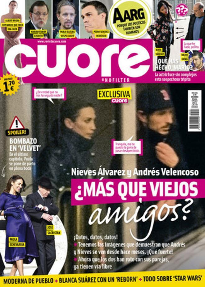 Portada revista Cuore número 502 Nieves Álvarez y Andrés Velencoso