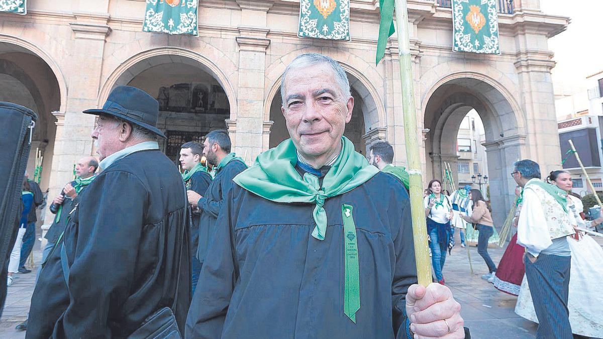 Francesc Michavila, el día de la Romeria de este año en la plaza Mayor de Castelló.