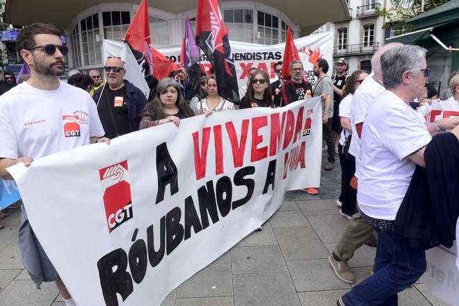 La Plataforma Polo Dereito á Vivenda se moviliza en A Coruña en contra de la situación inmobiliaria