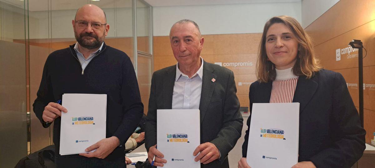 Los tres diputados de Compromís presentan la Llei Valenciana de Meteorologia