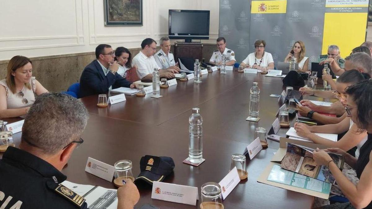 Junta provincial de seguridad en Castellón, hoy, con motivo de la planificación del eclipse solar total del 12 de agosto.