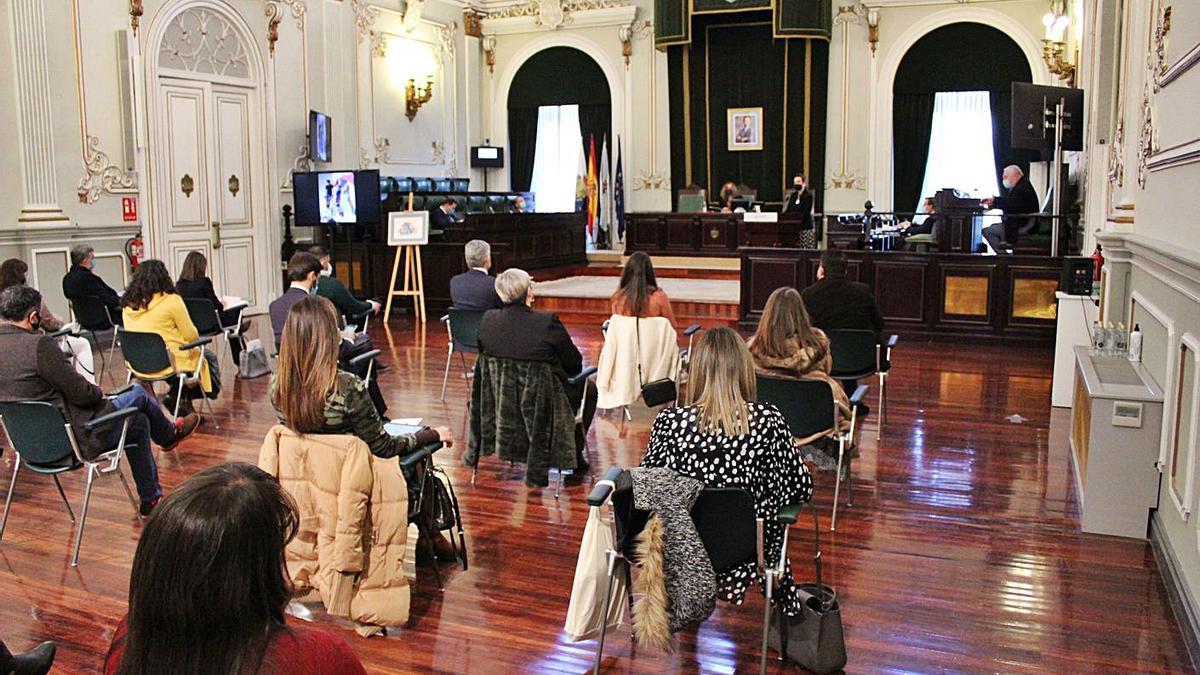 Pleno de la Diputación Provincial, que ahora se celebra manteniendo las medidas de distancia. |   // FDV