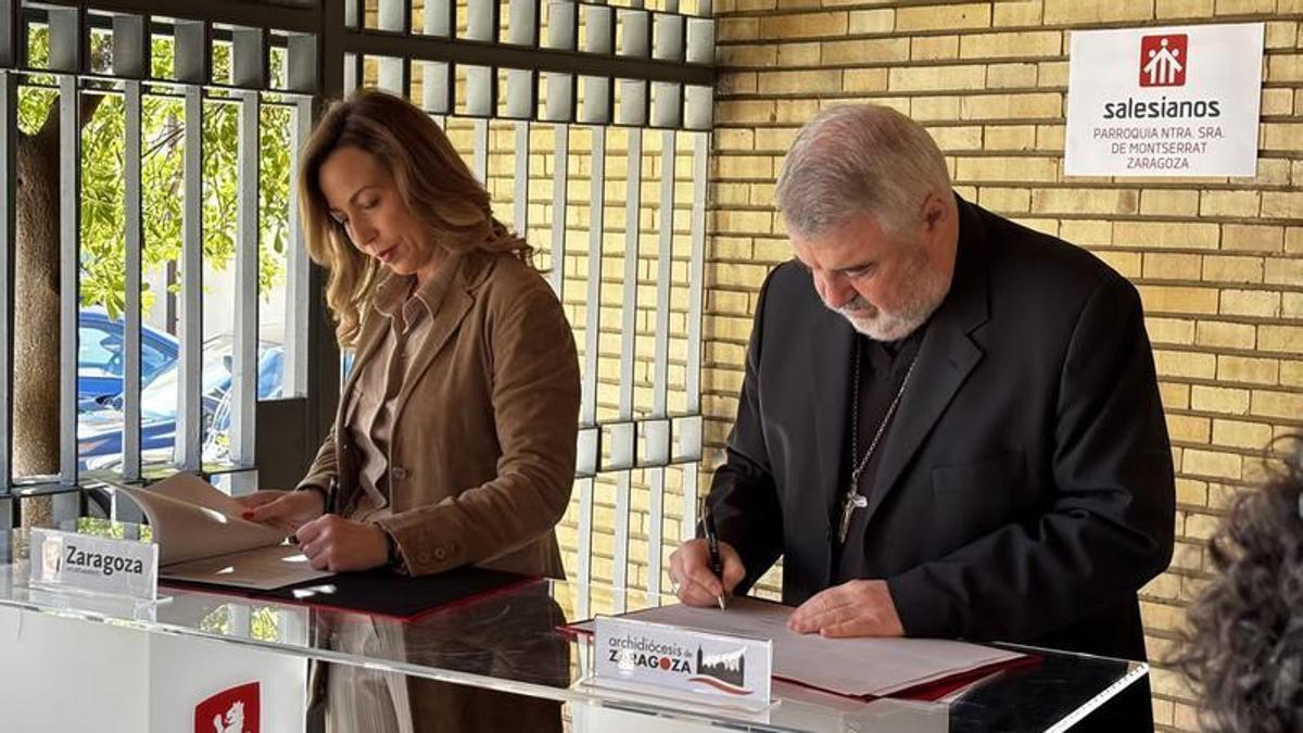 Presentación de los nuevos puntos seguros contra la violencia machista en parroquias, esta semana en Zaragoza.