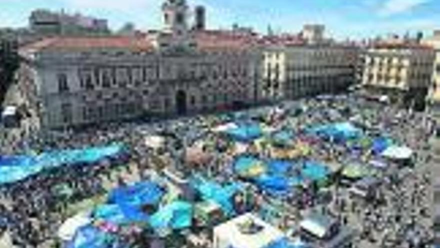 La acampada en la Puerta del Sol.