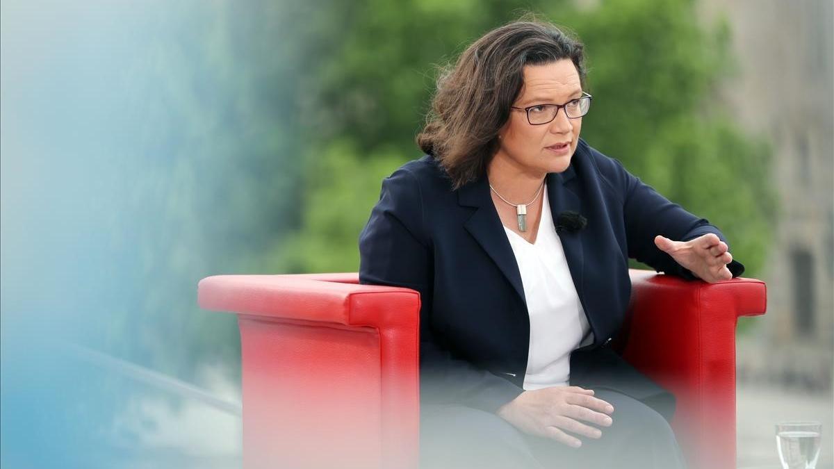 Andrea Nahles, líder del Partido Socialdemócrata alemán.