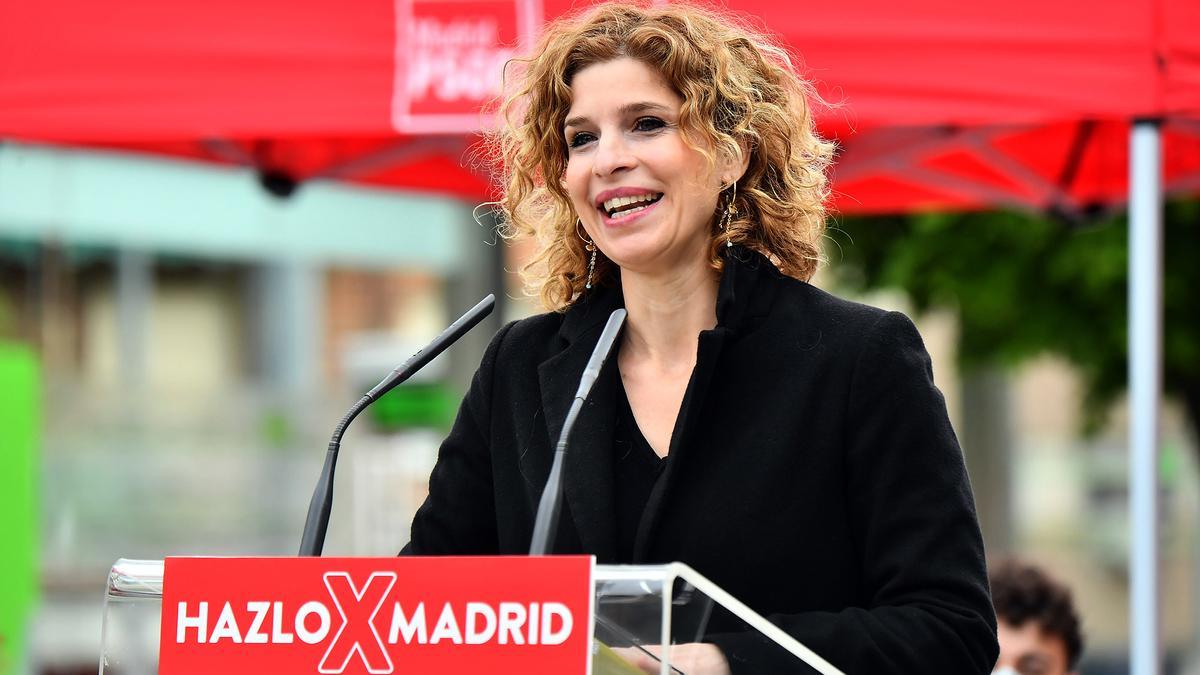 Hana Jalloul, número dos de la lista del PSOE-M en las elecciones madrileñas del 4 de mayo, el pasado 20 de abril de 2021 en Parla.