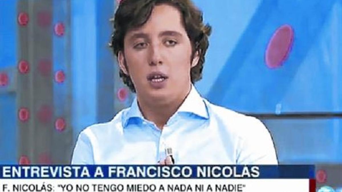 Francisco Nicolás Gómez, anoche en Tele 5.