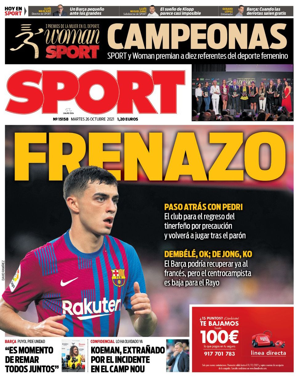 Portada SPORT | Frenazo