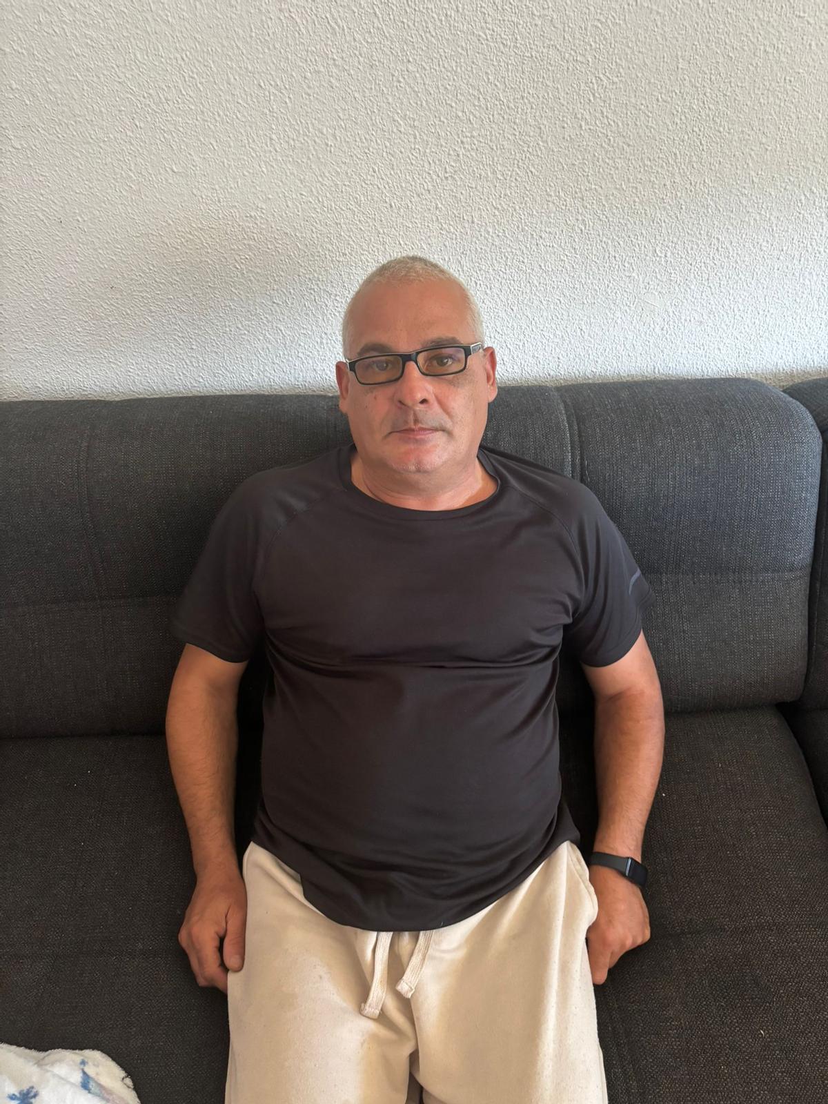 Juan Cantero, después de salir del hospital.