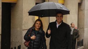 Pedro Sánchez y la diputada Susana Sumelzo, el pasado 11 de febrero en Madrid. 