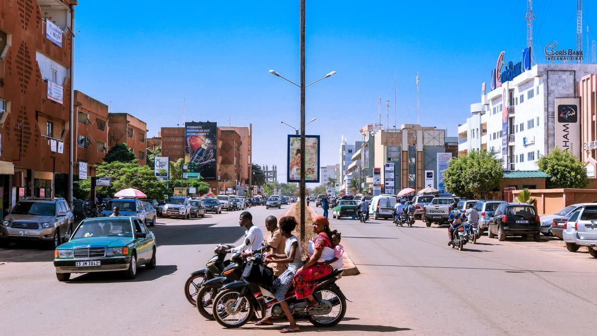 Una calle de Uagadugu, capital de Burkina Faso.