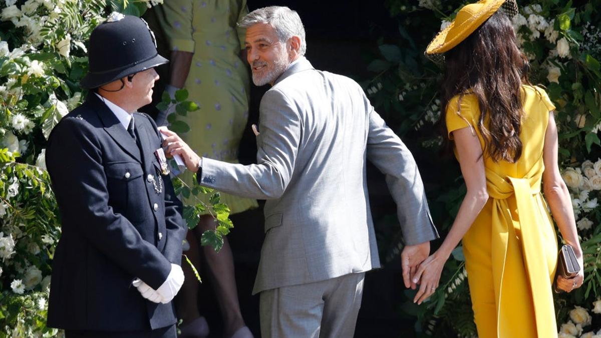 Los Clooney, a lo Beckham en la boda de Meghan y Harry