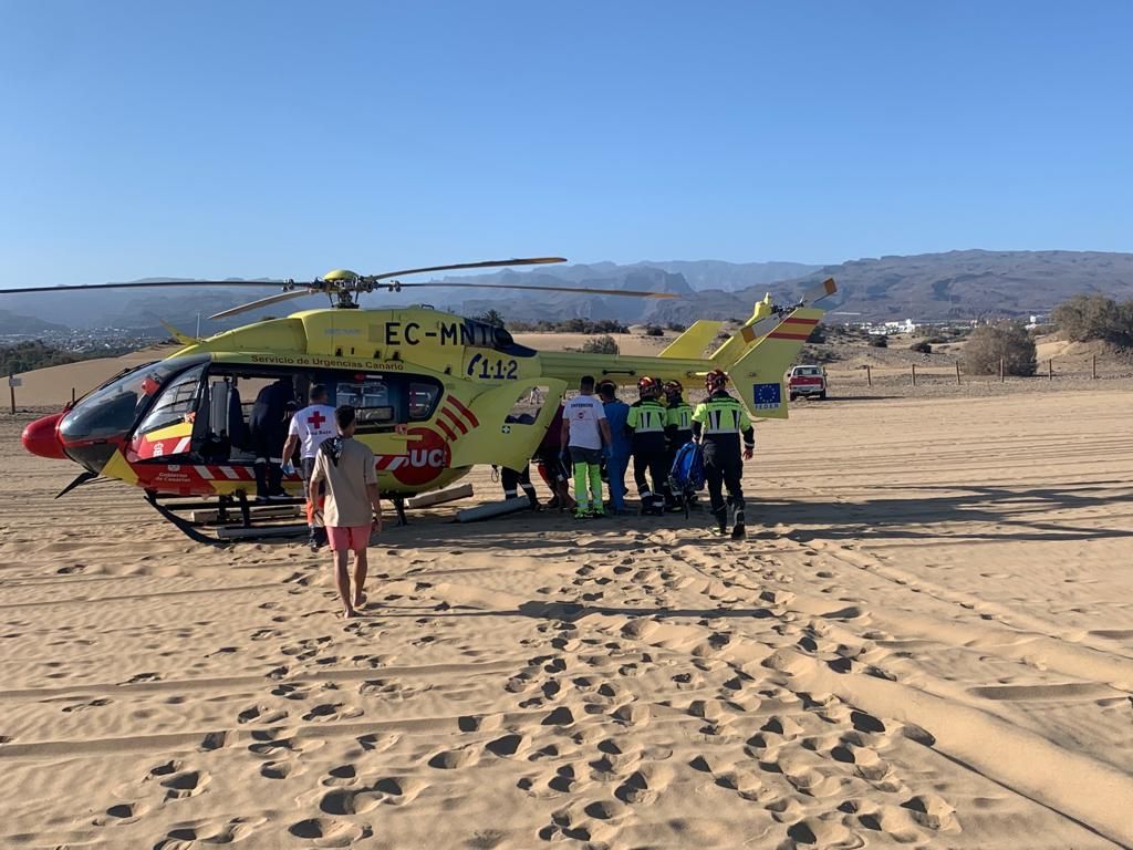 Accidente y rescate en Maspalomas