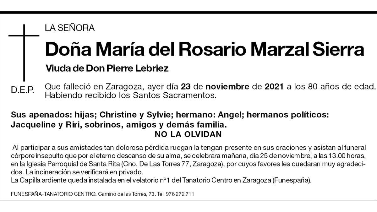 María del Rosario Marzal Sierra