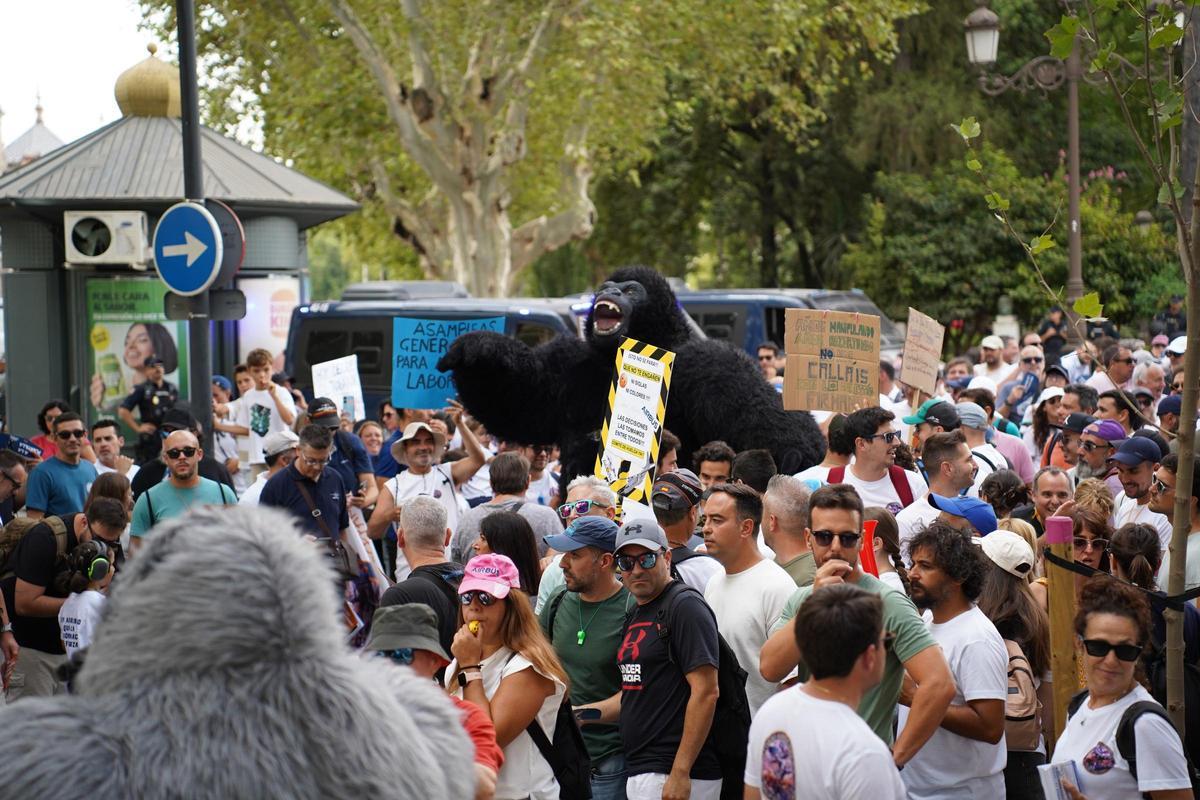 Las imágenes de la manifestación de Airbus en Sevilla