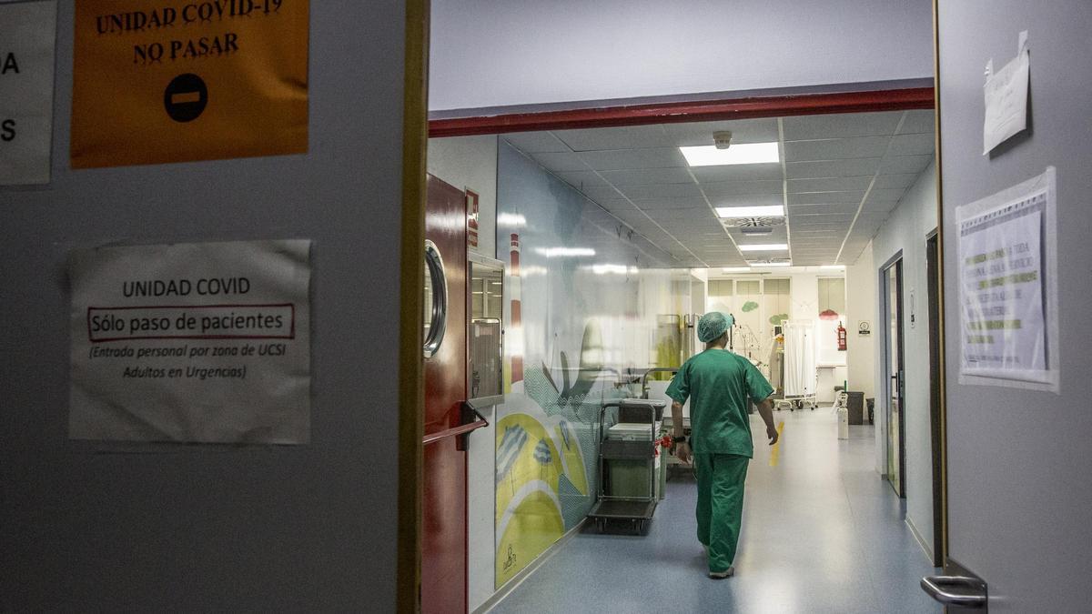 Zona covid en un hospital de la provincia, en una imagen de archivo